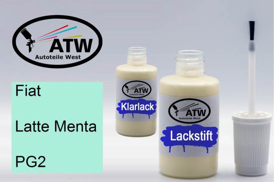 Fiat, Latte Menta, PG2: 20ml Lackstift + 20ml Klarlack - Set, von ATW Autoteile West.